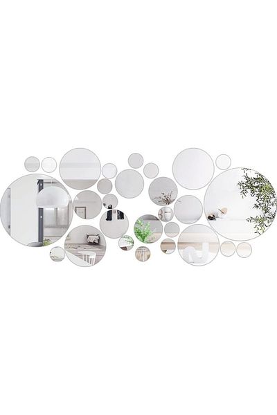 Primo Plus 26-Piece Easy To Paste Removable And Install DIY Polka Dot Wall Mirror Stickers