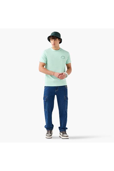 Lee Cooper Printed Crew Neck T-shirt With Short Sleeves