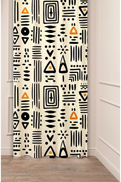 GREENDECOR Forme geometrice în dungi Model boem Design special Digital cu imprimeu (o singură aripă) Perdeau modern de fundal