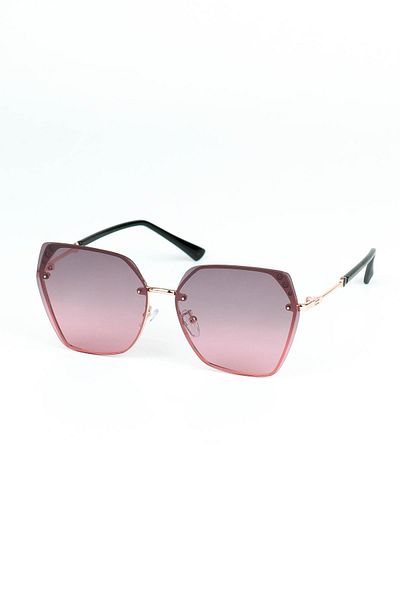 Di Caprio Women's Pink Polarized Protected Geometric Model Sunglasses