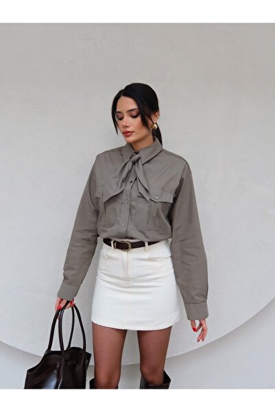 ESRAHELVACI Double Pocket Scarf Shirt