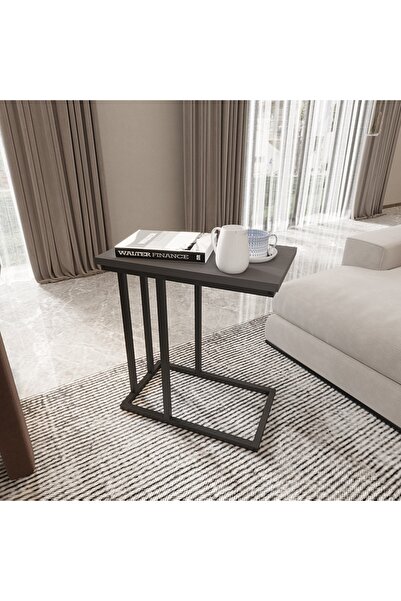Deconode Neo C Yan Sehpa 50x30 cm Metal C Sehpa Modern Koltuk Yan Sehpası Lap...
