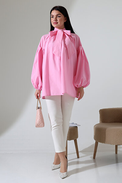 ensade Λεπτομέρεια με κορδέλα στο γιακά, χαλαρό τουνίκ