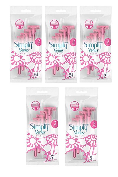 Gillette Venus Simply Venus 2 Basic γυναικεία ξυραφάκια ξυρίσματος 5 x5