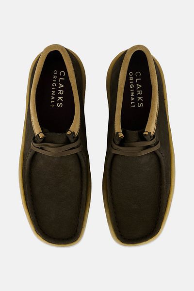 CLARKS Men Standard Wallabee Cup Lace Up Shoes, Dark Green