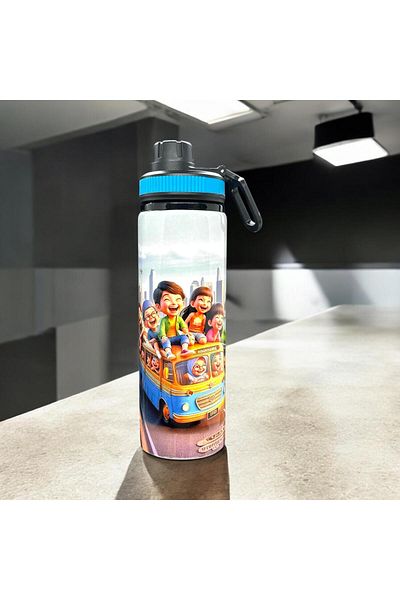 Marblestone Sublimation Blue Colored Water Bottle (Personalized Photo Printing Is Possible.) - 850Mlt