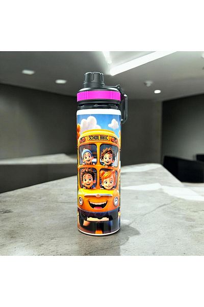 Marblestone Sublimation Pink Colored Water Bottle (Personalized Photo Printing Is Possible.) - 850Mlt