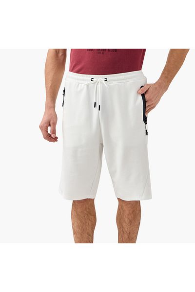 Adot Zipper Pocket Detail Shorts With Drawstring Closure