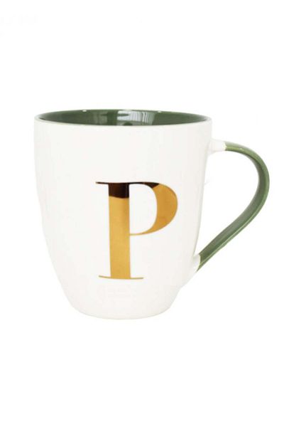 Miniso Ceramic Mug with Letter P - 500 ml