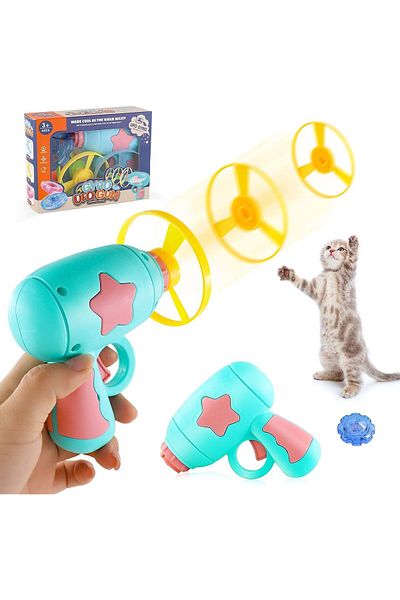 COOYA Cat Toy, 4 Flying Propellers & 1 Luminous Propellers, Pet Toys Cats,  Pet Fetch Toy for Training