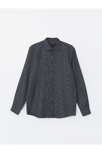 LC Waikiki Southblue Slim Fit Long Sleeve Patterned Men's Lumberjack Shirt