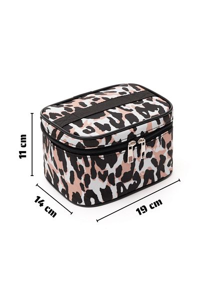 NS reliable Leopard Motif Cosmetic Bag Οργανωτής Μακιγιάζ Ταξιδίου Πολυλειτουργικός
