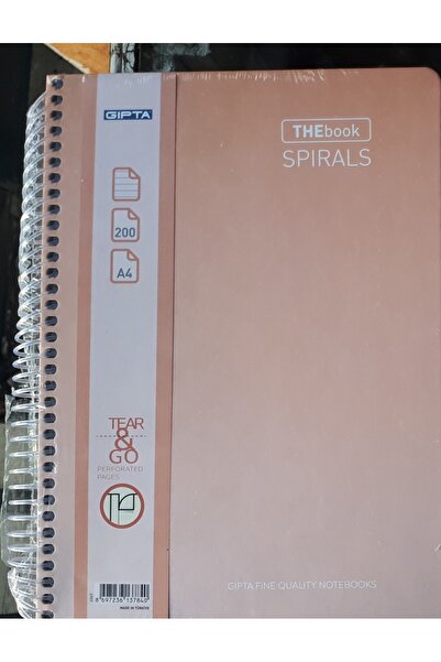 Gıpta Defter Çizgili Spiralli 200 Yp 20x28 Cm (A4) Sert Kapak Gıpta Marka