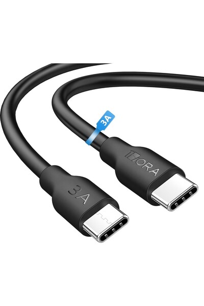 1HORA CAB252 3A Type-C To Type-C Data ve Şarj Kablosu - 1 Metre - Hızlı Şarj ...