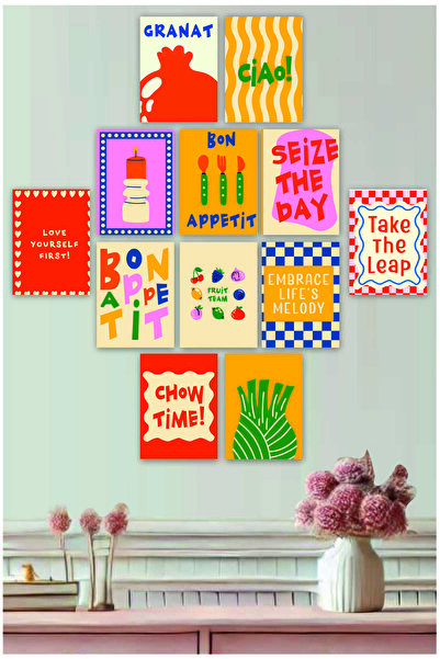 UNT Set de 12 tablouri distractive, abstracte, minimaliste, moderne pentru de...