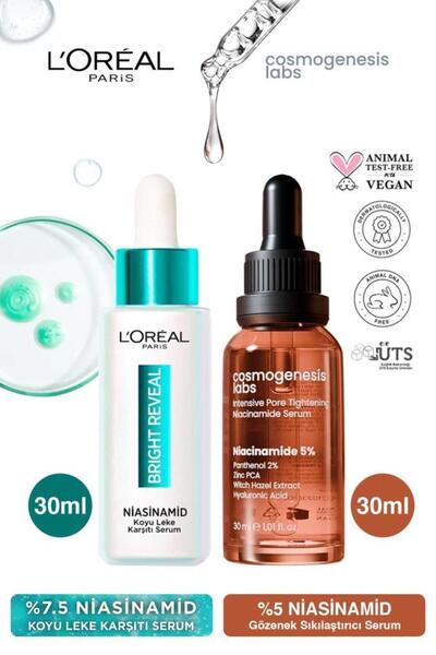 L'Oreal Paris Loreal Niasinamid Panthenol Hyaluronik Acid İçerikli Koyu Leke Karşıtı Gözenek Sıkılaştırıcı Serum S