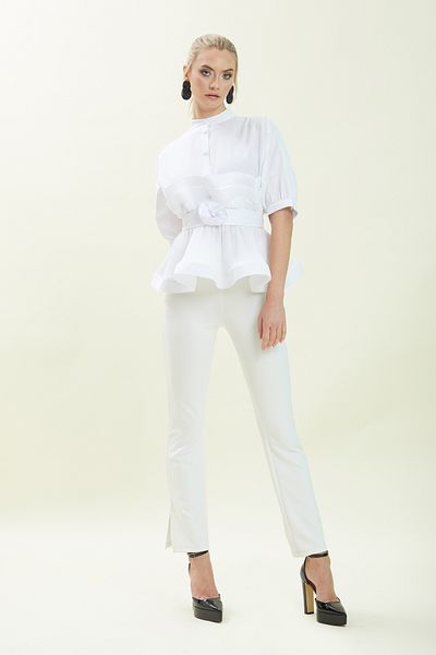 VERDA Judge Collar Pleated Blouse