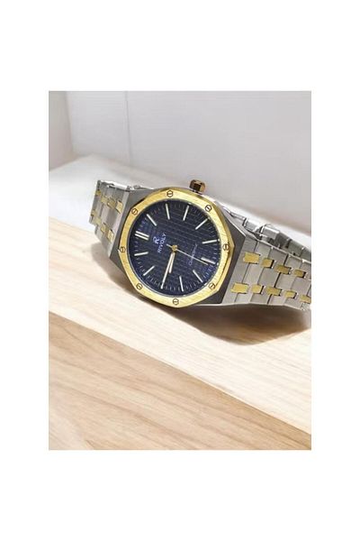 Rivoly Men's Stainless Steel Analog Quartz Watch, Fashionable Design, Easy to Read