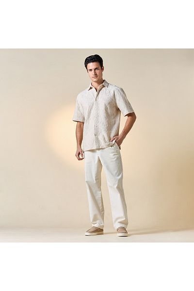 Iconic Iconic Embroidered Shirt with Short Sleeves and Button Closure