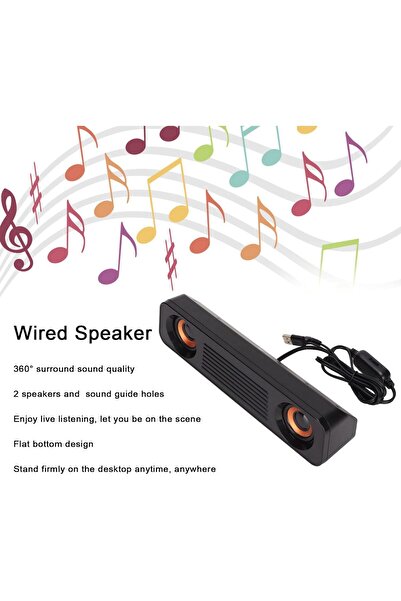 Generic Azony Wired TV Speaker with Subwoofer, USB Hi‑Fi 360° Surround (Model A83)