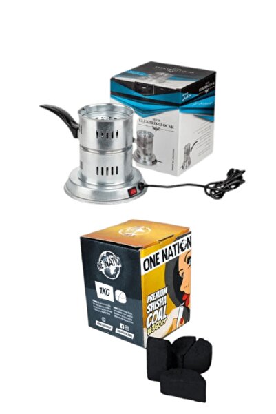 One Nation Elektrikli Nargile Köz Yakma Makinası Ocağı 360er 1kg Nargile Kömürü, Kömür