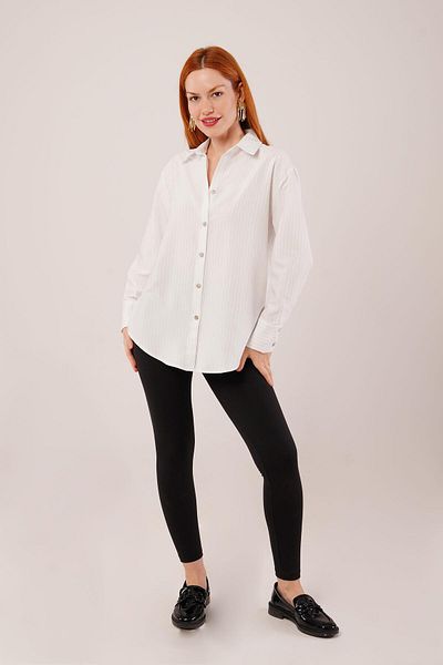 Kokosh moda Cămașă albă cu detaliu de linie fină