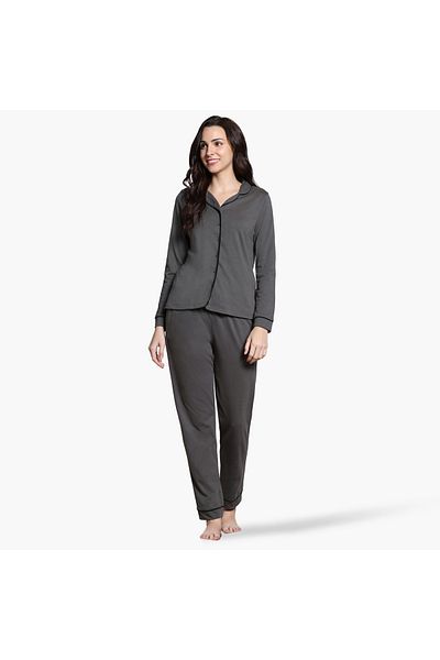 Zivame Zivame Piping Detail Pyjama Set