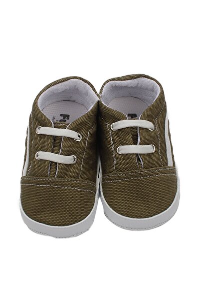 bebegen Baby Boy Green White Leather Line Linen Shoes
