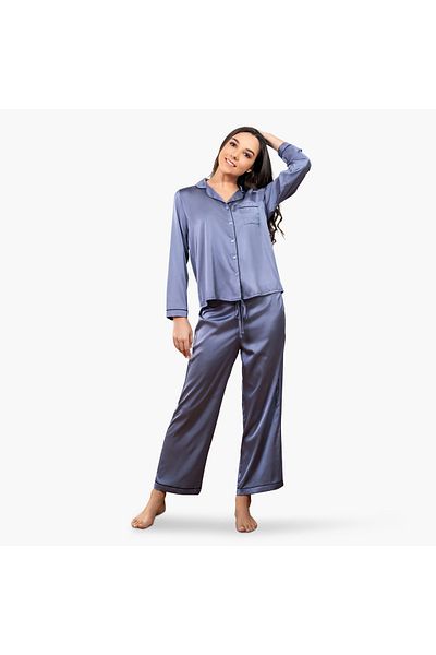 Aadaraya Aadaraya Collared Shirt and Pyjama Set