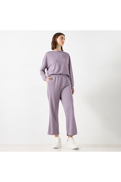 Adot Solid Track Pants with Drawstring Waist and Pockets