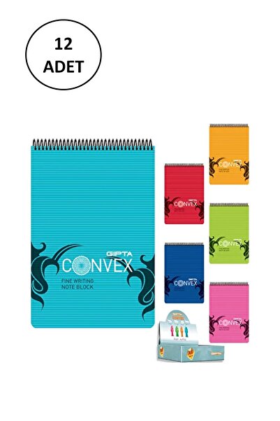 Gıpta A-4 Spiral Convex Memo Pad - 100 Sheets, 12 Pp Covers