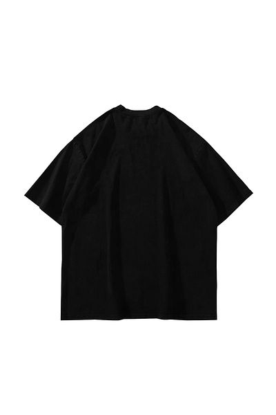 Sekizbiraltı Leopard V2 Printed - Unisex černé oversize tričko