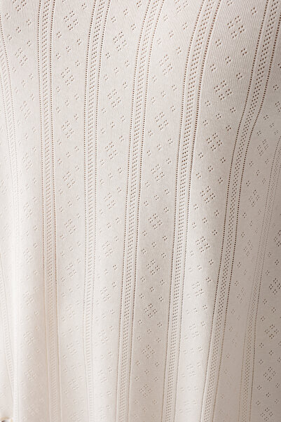 Artış Costum de pijama din bumbac elastic ajurat cu maneca scurta