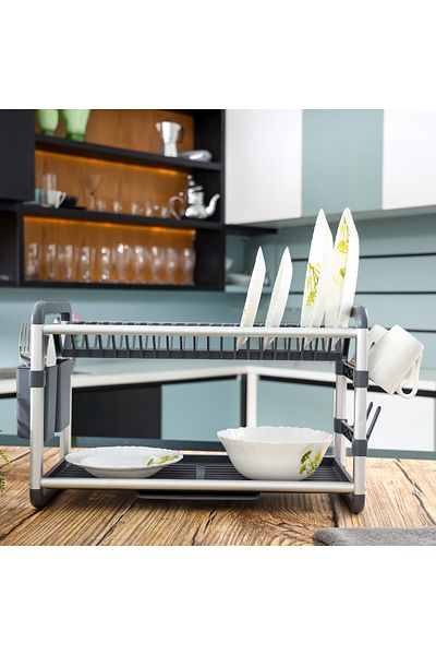 ROYALFORD 2 layer Aluminum Dish Rack- RF12179