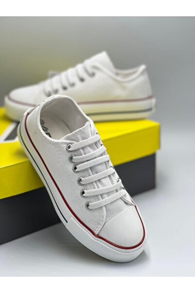 CihanShoes Garantili Kız Çocuk Lastik Bağcıklı Çocuk Convers Beyaz 26-27-28-29-30-31-32-33-34-35 Numara
