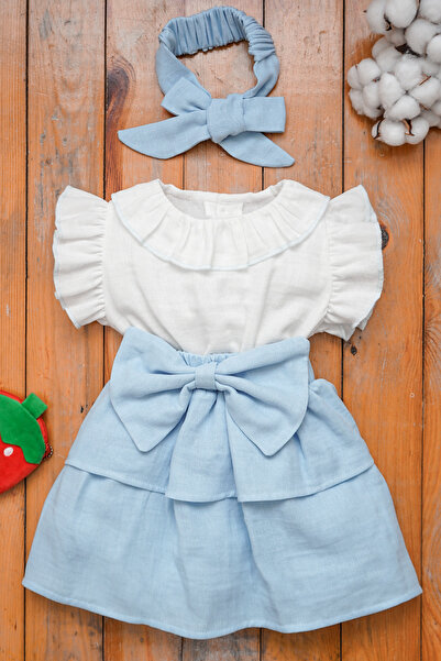 gumbuloy X İpek Atlas Kız Bebek Ve Çocuk Müslin Pamuklu Elbise