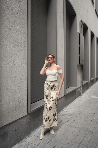 Zula Moda Fusta lungă maxi din satin pentru femei