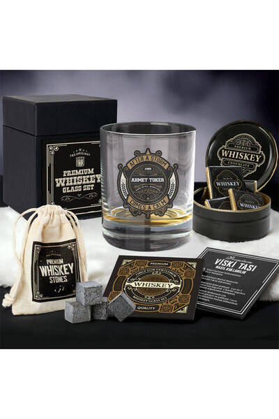hediyemen İsme Özel Şık Kutulu Roskilde Viski Kadehi Seti