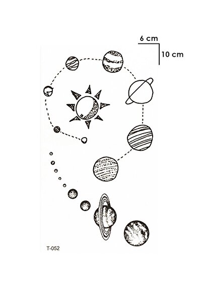 BiWini Minimal Gezegen Uzay Geçici Dövme Tattoo Bilek Kol Bacak Ve Göğüs Arası Erkek Kadın