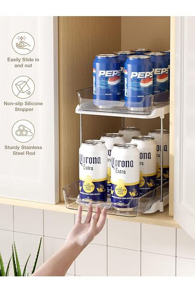 COOYA Spice Rack, Multi-Purpose Slide-Out Storage Container for Cabinet,Fridge,Kitchen(2 Packs）