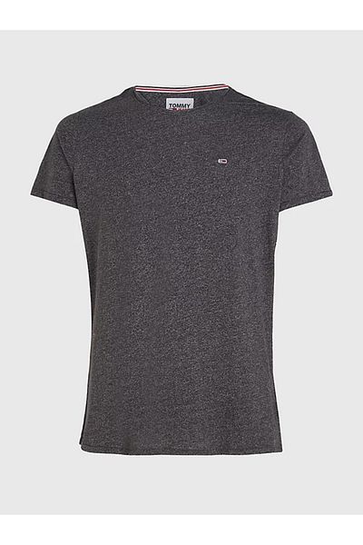Tommy Hilfiger Pánské tmavě šedé tričko Tommy Jeans Classic Slim Fit T-Shirt BDS Black