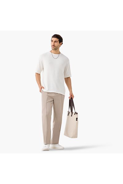 Iconic Textured Sweater with Short Sleeves