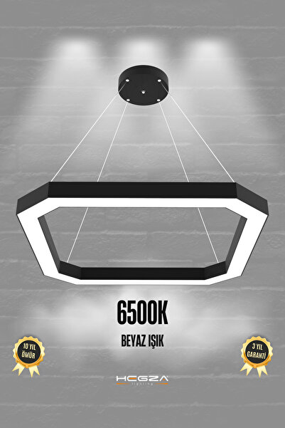 Hegza Lighting Bagel ( Siyah Kasa, Beyaz Işık ) Ledli Modern Sarkıt Led Avize...