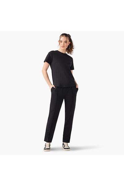 Kappa Logo Pintuck Detail Track Pants with Pockets and Drawstring Closure