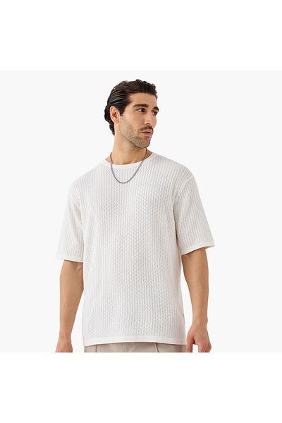 Iconic Textured Sweater with Short Sleeves