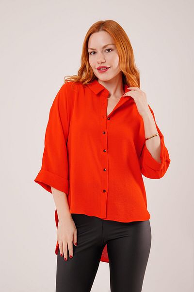 leyla sanat sanata yeni bir bakış açısı Leyla a New Perspective on Art Art Bat Sleeve Comfortable Fit Orange Shirt