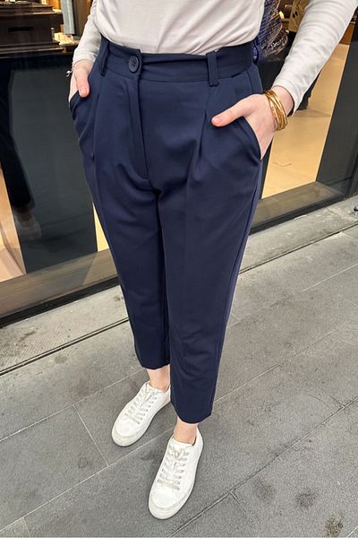 Ovn. Navy Blue Classic Viscose Trousers