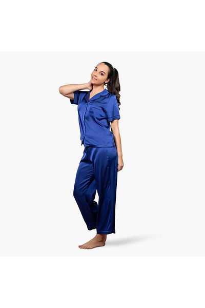 Aadaraya Aadaraya Collared Shirt and Pyjama Set