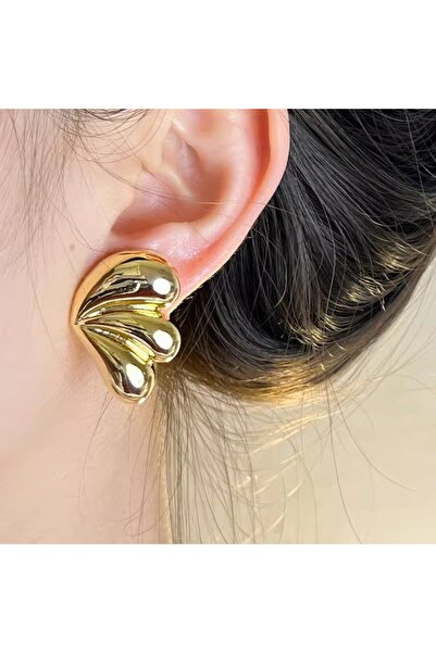 İPAR AKSESUAR BOLTEGA YAPRAK METAL GOLD KÜPE