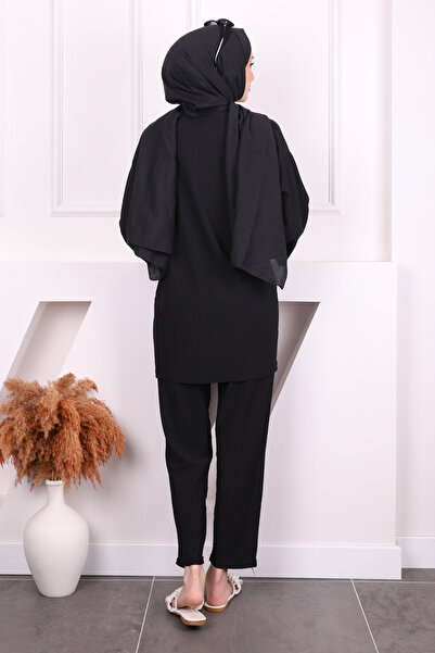 İmajButik Σετ παντελονιών μαύρο Bürümcük Kimono